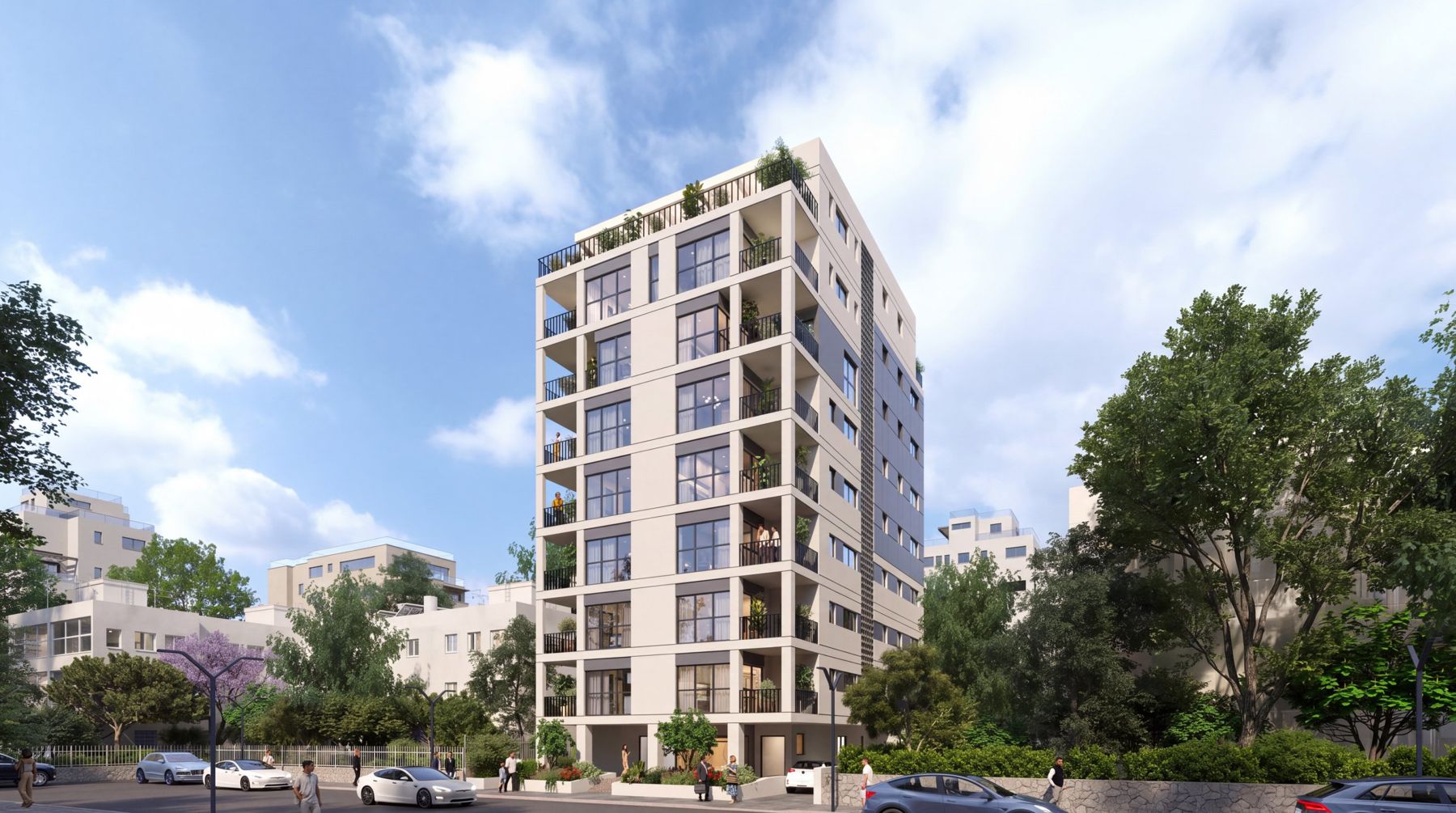 הדמיית הבניין ברחוב אמנון ותמר 21, רמת גן